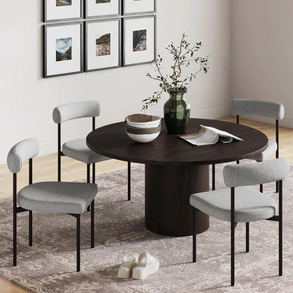 4-Piece Upholstered Metal Stool