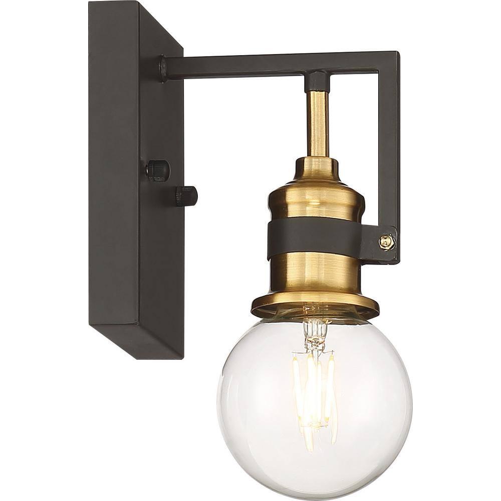 Contemporary Black Globe Vanity Light with Dimmable Feature