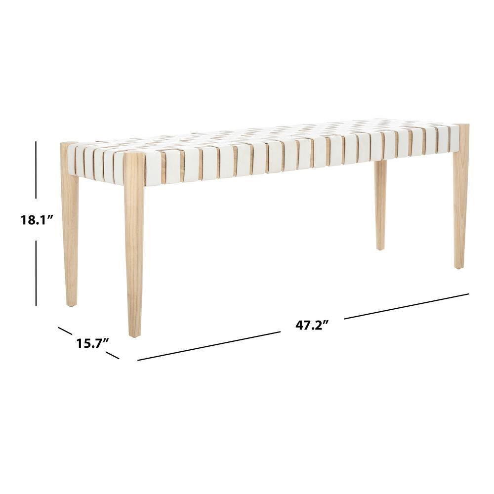 Orin 47" Woven Leather Bench