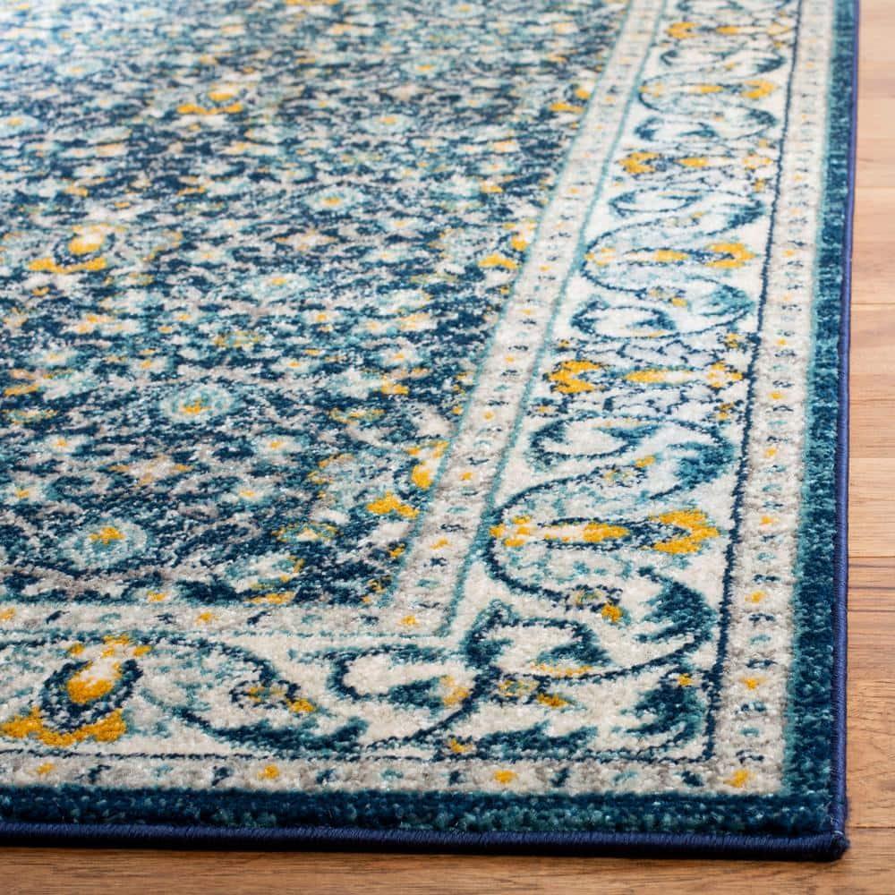 Madison MAD151 Power Loomed Indoor Accent Rug - Navy/Creme - 3'x5' - Safavieh