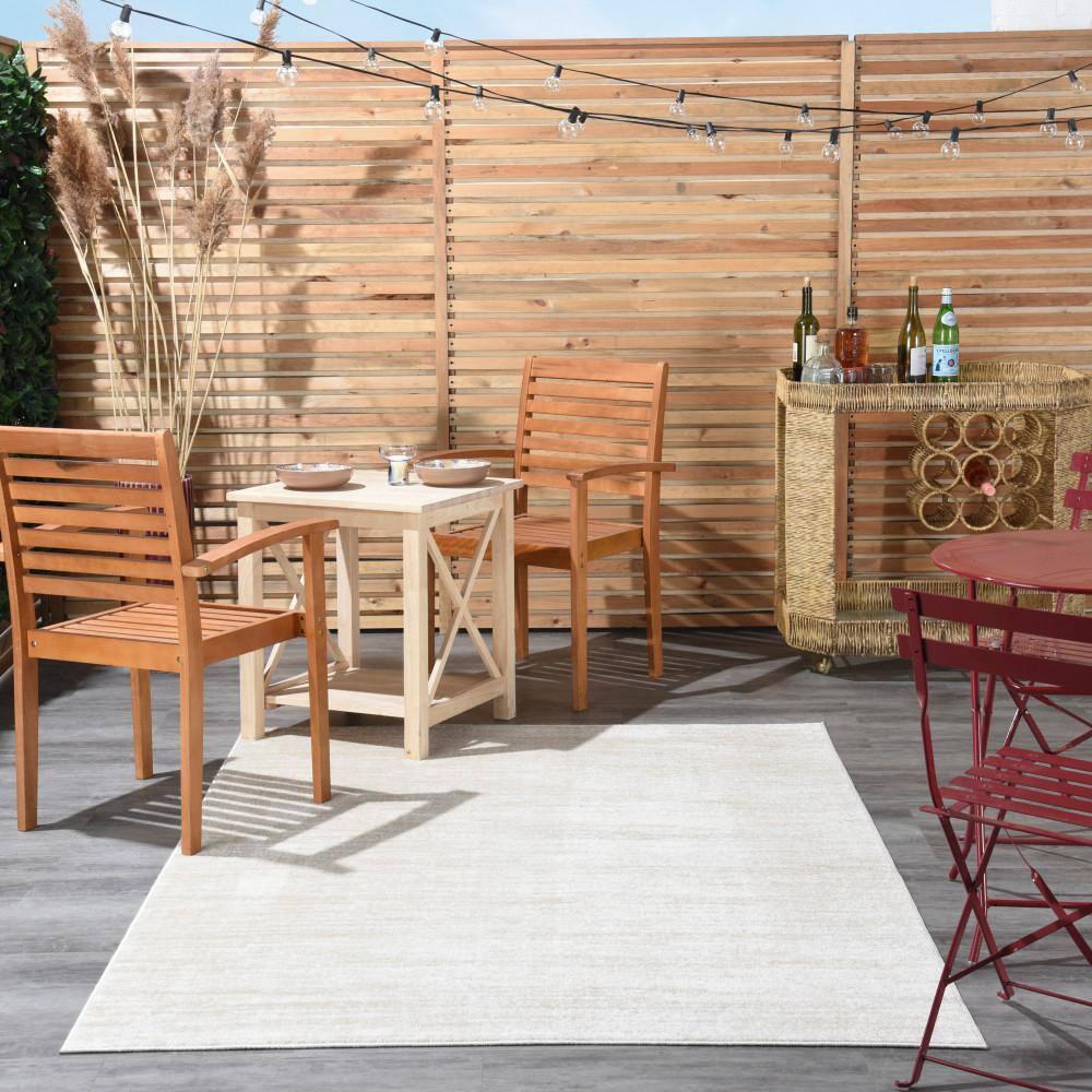 Nourison Essentials Easy Care Indoor Outdoor Area Rug - Ivory Beige 4' x 6'