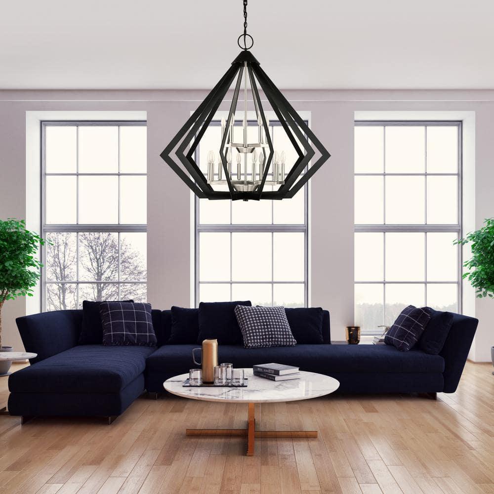 Dorrance 15-Light Black Diamond Foyer Chandelier