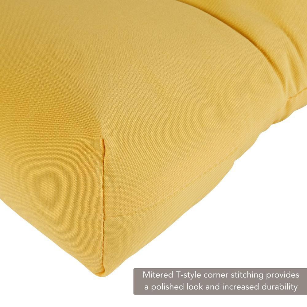 Greendale Home Fashions Sunbeam Yellow 44 x 17 in. Outdoor Bench Seat Cushion
