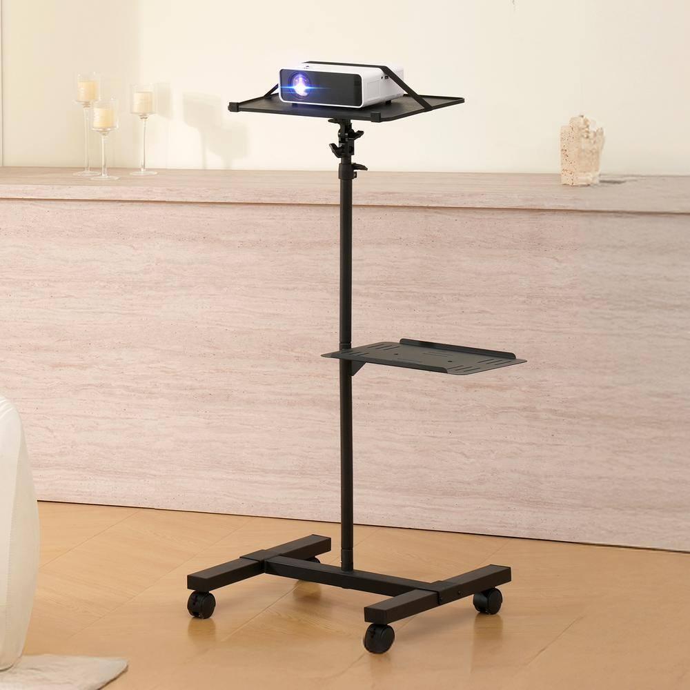 Mount-it Mount-It! Mobile Projector and Laptop Stand with 2 Shelves, Rolling Cart