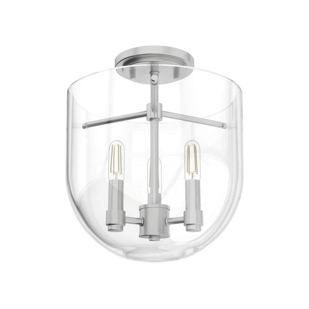 Hunter Sacha Natural Iron 3 Light Flush Mount Ceiling Light Fixture