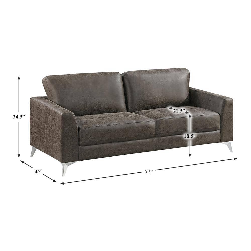 Lexicon Cazon Microfiber Sofa in Brownish gray