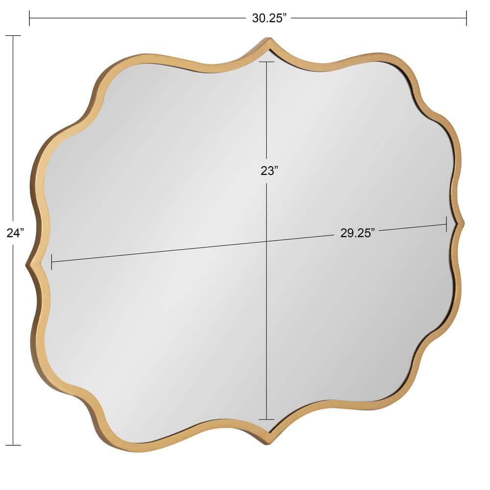 24" x 30" Higby Framed Wall Mirror Gold - Kate & Laurel All Things Decor: Scalloped, Decorative, Modern Style