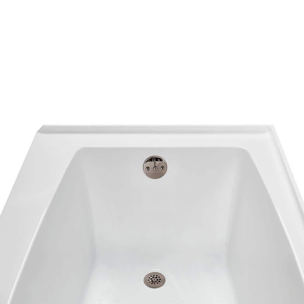 Streamline 60 in. x 30 in. Acrylic Left-Hand Drain Alcove Bathtub in Glossy White With External Drain