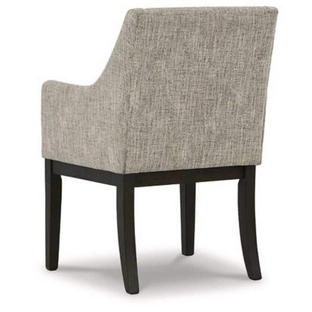 Sonn 24 Inch Dining Armchair Set of 2 Padded Beige Upholstery Brown Legs - Saltoro Sherpi