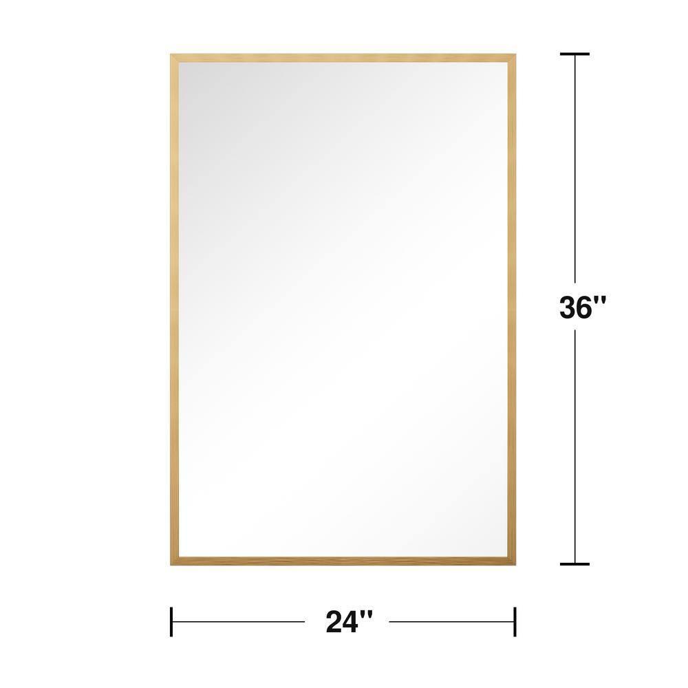 Dovelina Modern Metal Arched Wall Mirror Bathroom Vanity Mirror (Set of 2) - 24" x 36",Gold