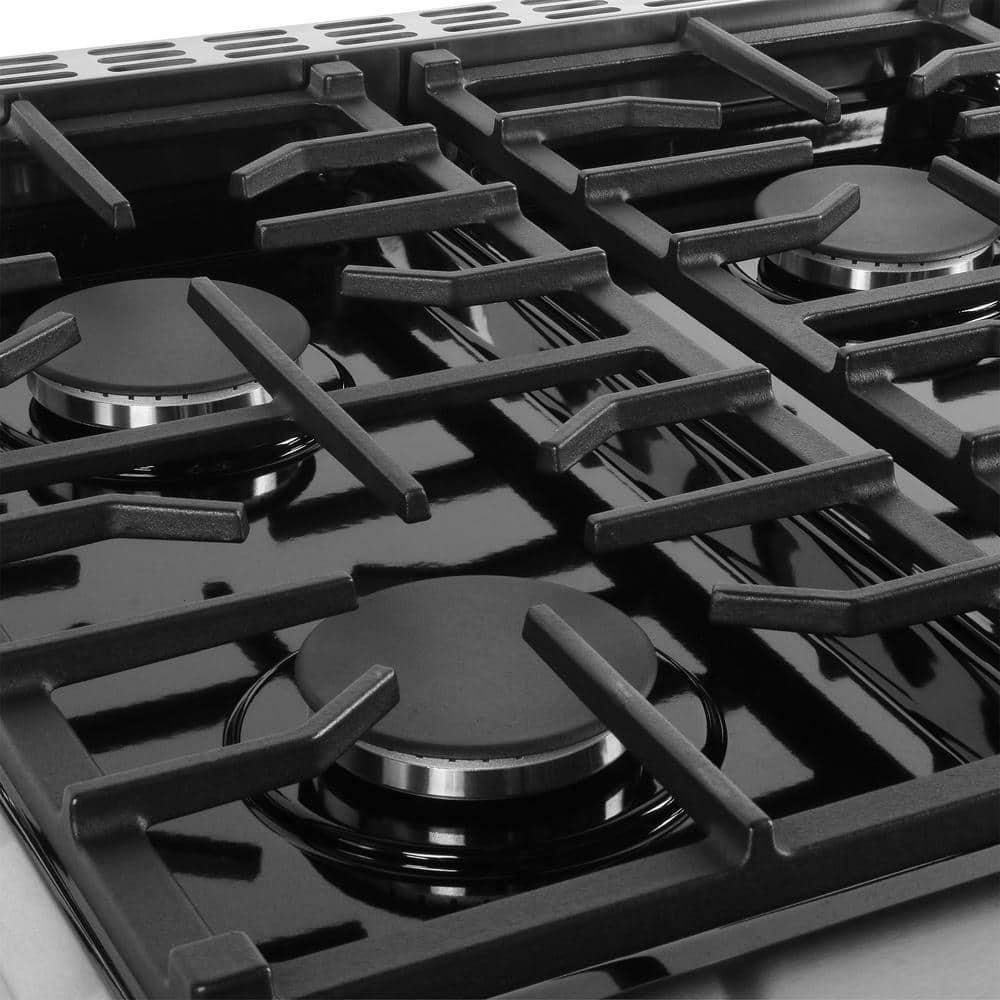 Cosmo Cosmo 36 in. Lumin Collection 6.0 cu. ft. Gas Range with 6 Sealed Gas Burners and Convection Oven in Stainless Steel COS-GRC366KB