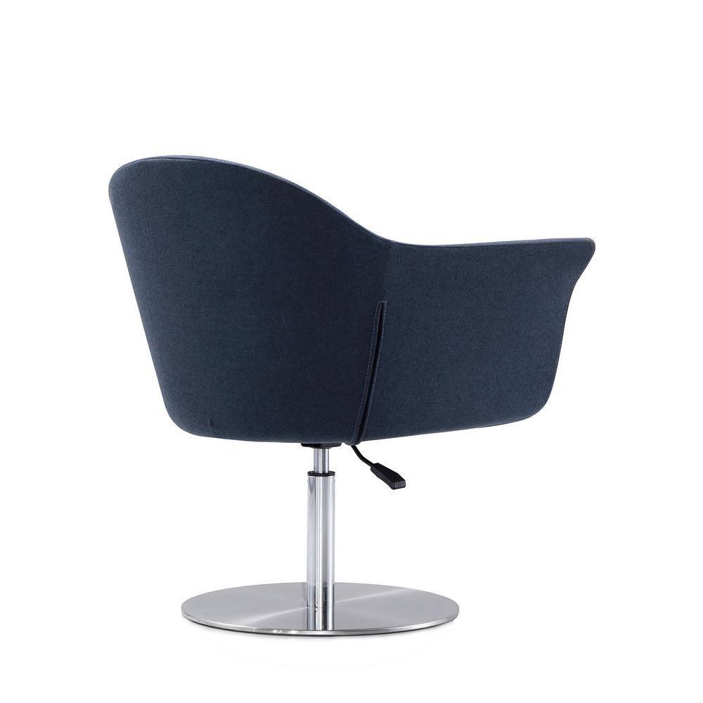 Manhattan Comfort Voyager Fabric Height Adjustable Accent Chair in Smokey Blue