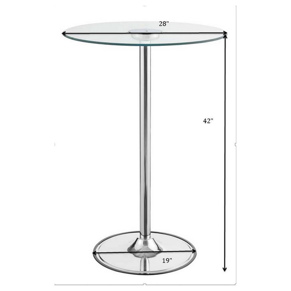 LED Bar Table Chrome and Clear
