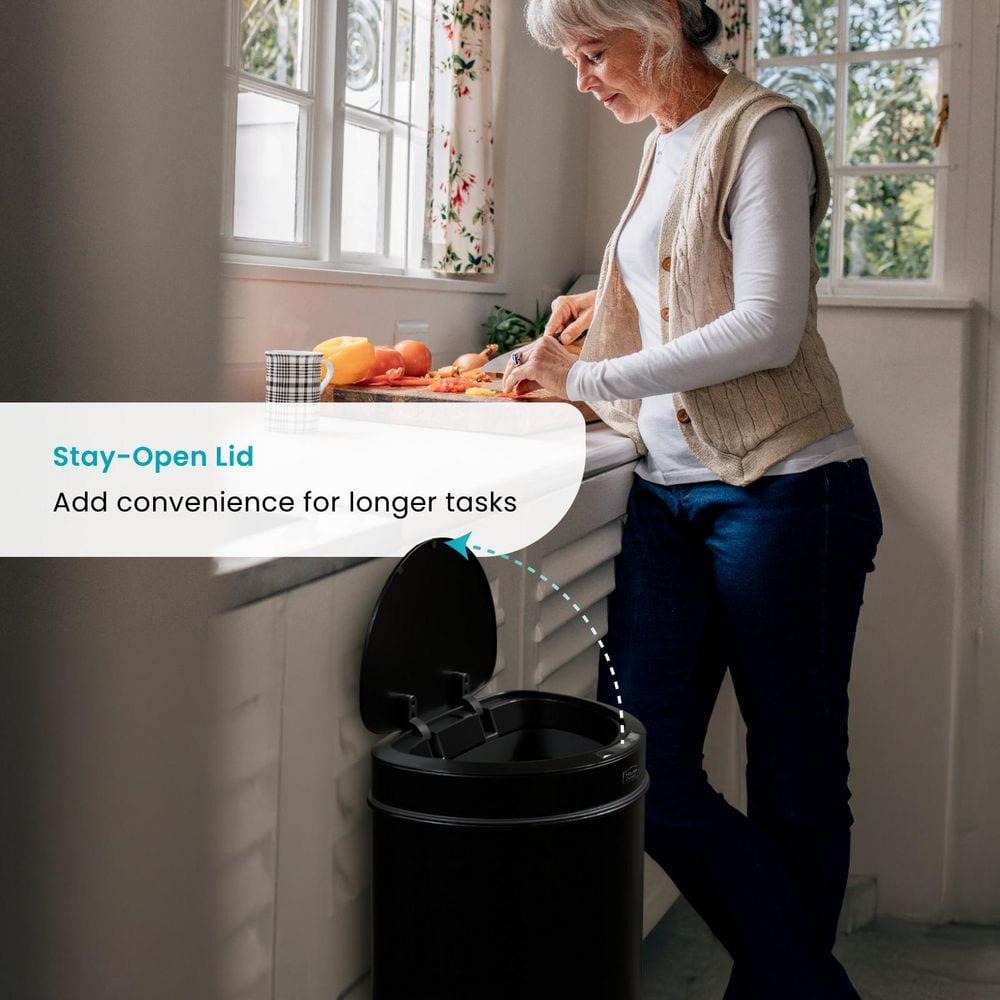 Home Zone Living 13 Gallon Automatic Trash Can With Motion Sensor, Black