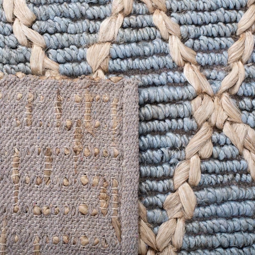 Natural Fiber NF951 Hand Loomed Indoor Area Rug - Light Blue - 6'x6' - Safavieh