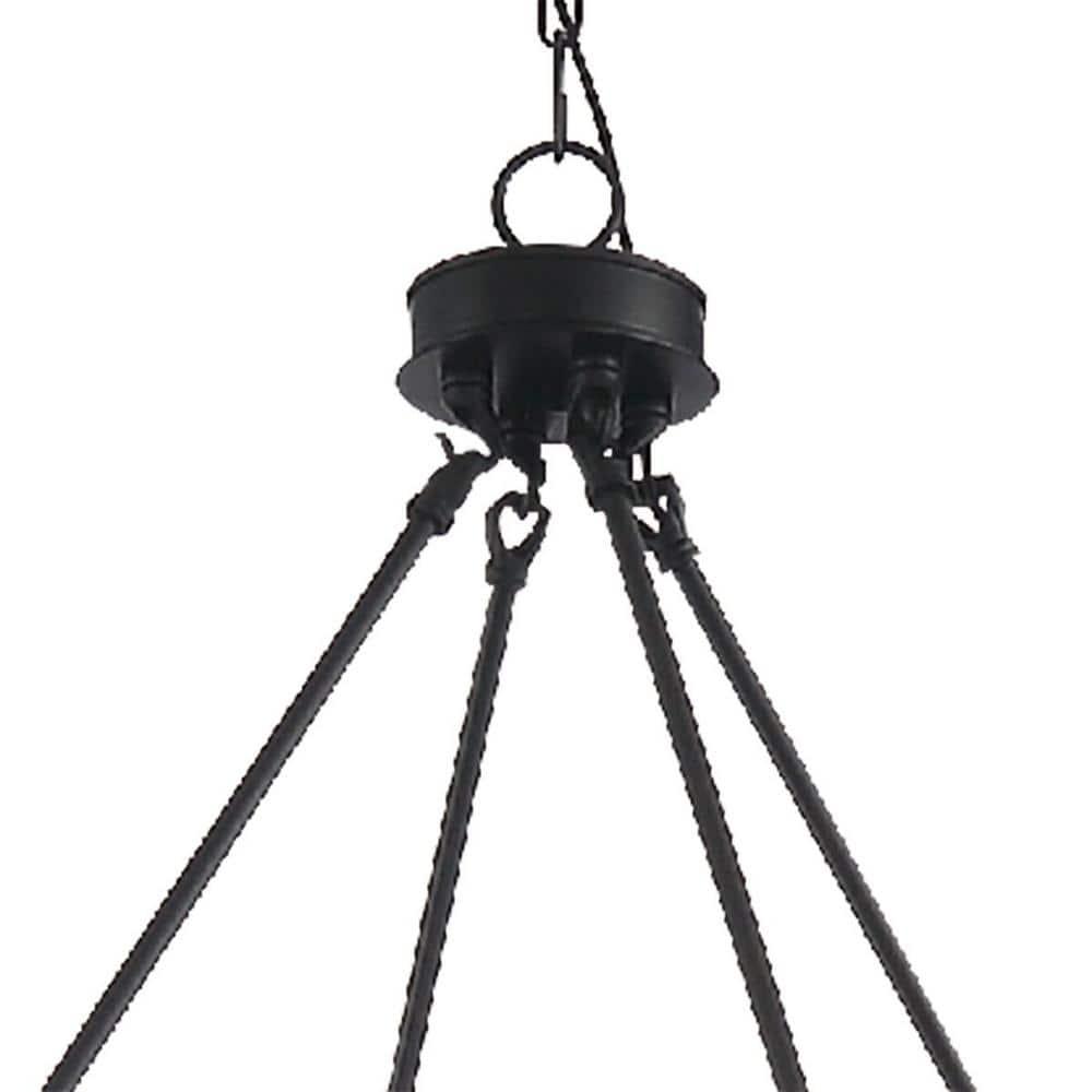 Vanity Art 10586DW-BK 39.75 x 39.75 x 38 in. 16-Light Candle Style Wagon Wheel Chandelier, Darkwood & Black