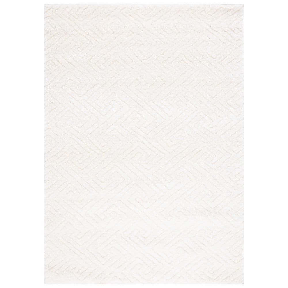 Tahoe Shag THO652 Power Loomed Indoor Area Rug - White - 4'x6' - Safavieh
