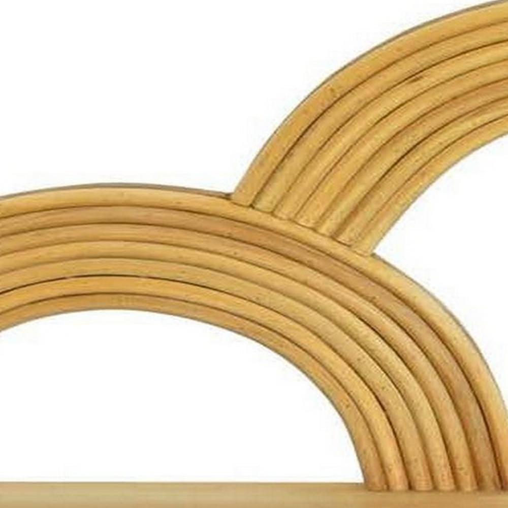 Dadi 27 Inch Wall Decoration Shelf, 3 Layered Semi Circle Design, Brown