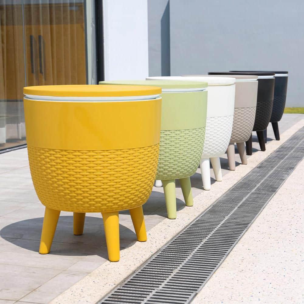 Cancun Resin Outdoor 2-In-1 Side Table and Cooler