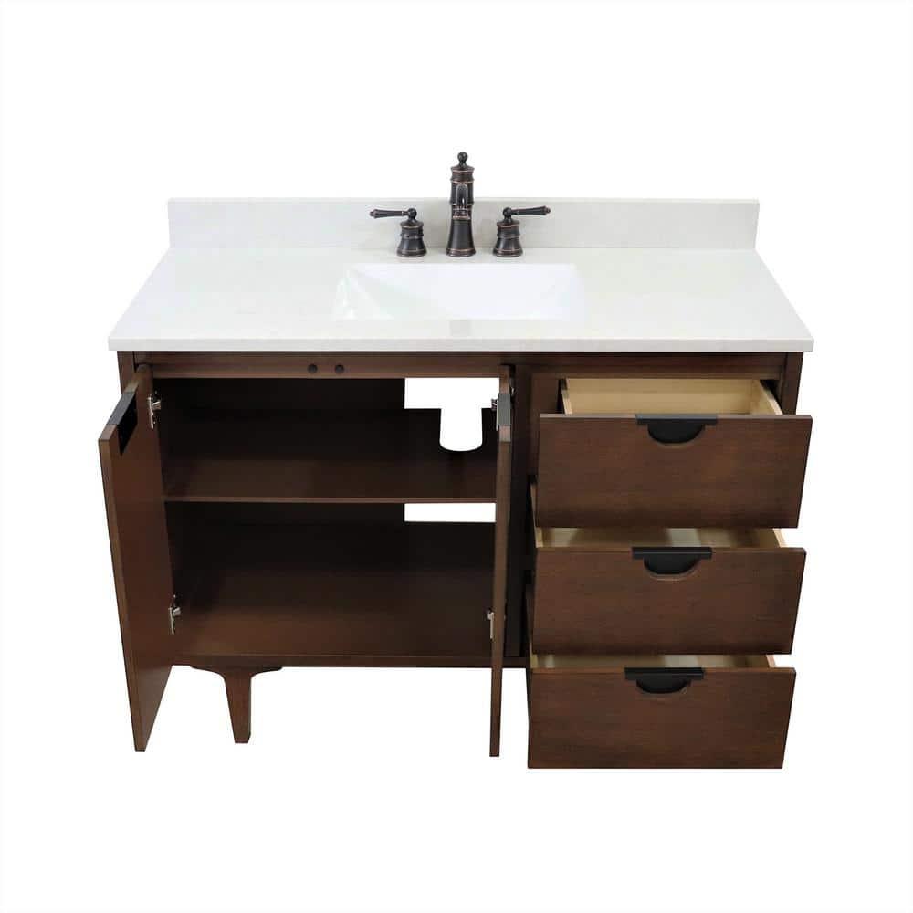 Bellaterra Home 4922-MT1-AQ 49 in. Single Sink Vanity in Dark Cherry with Engine