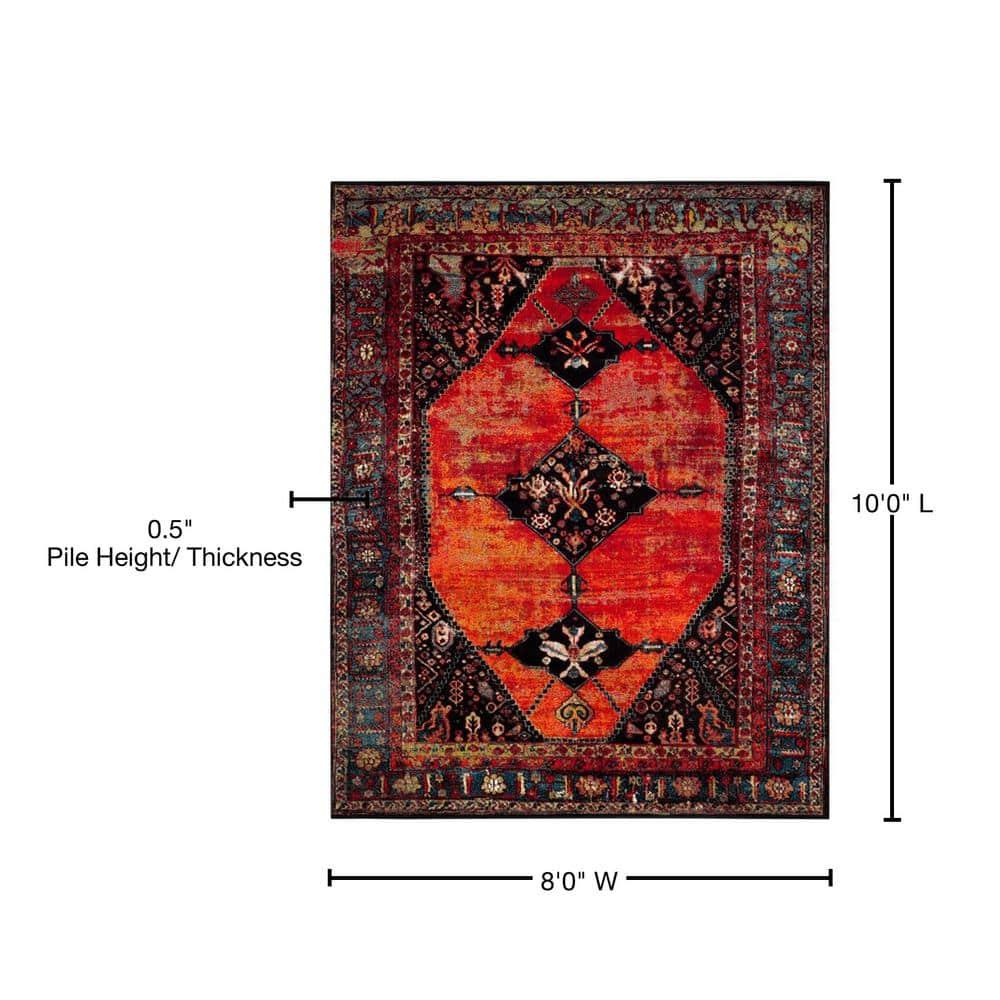 Vintage Hamadan VTH217 Power Loomed Indoor Area Rug - Orange/Multi - 8'x10' - Safavieh