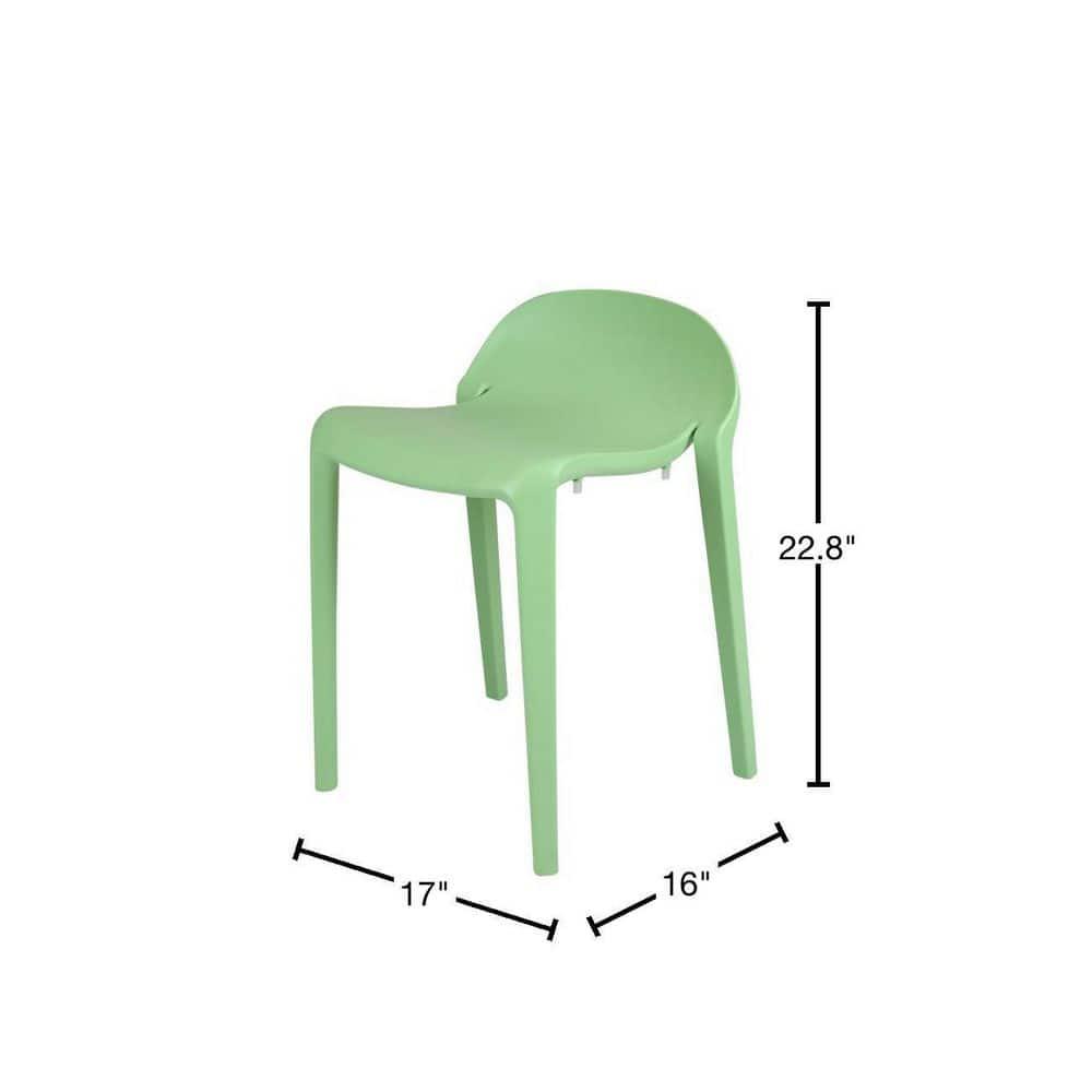 2pc Joyous Short Stools - Green - Lagoon: Resin Frame, Contoured Seat, No Assembly, UV & Weather-Resistant