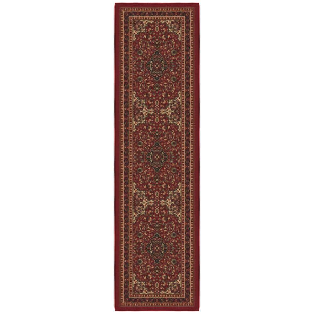 Ottohome Non-Slip Medallion Area Rug For Living Room, Hallway Runner, Entryway Rug, Seafoam Green