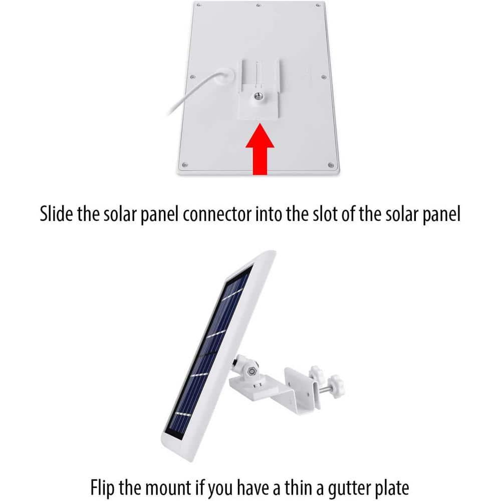 Wasserstein Gutter Mount for Solar Panel Compatible with Ring, Arlo, Blink, Reolink Cams (1 Pack, White) (Not Compatible with Ring Super Solar Panel)