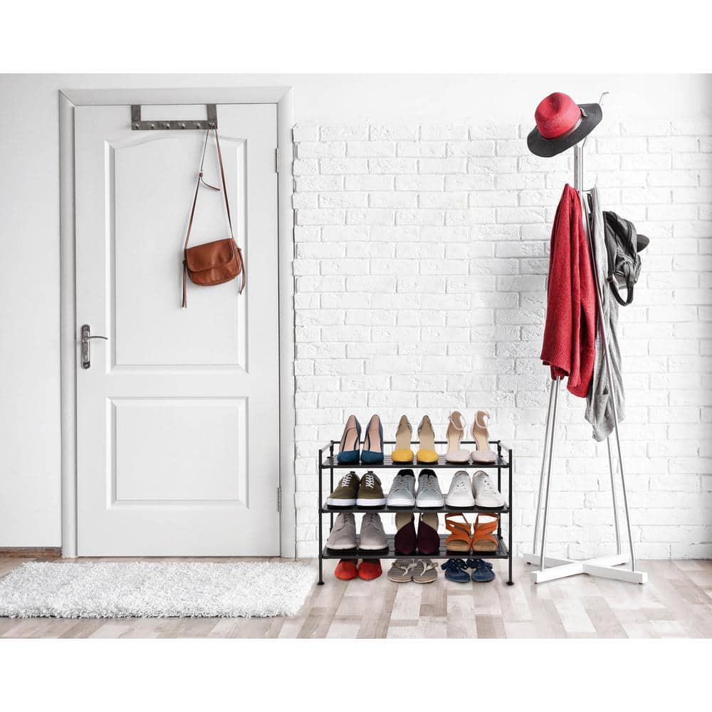 3-Tier (12 Pair) Stackable Resin Shoe Storage Rack