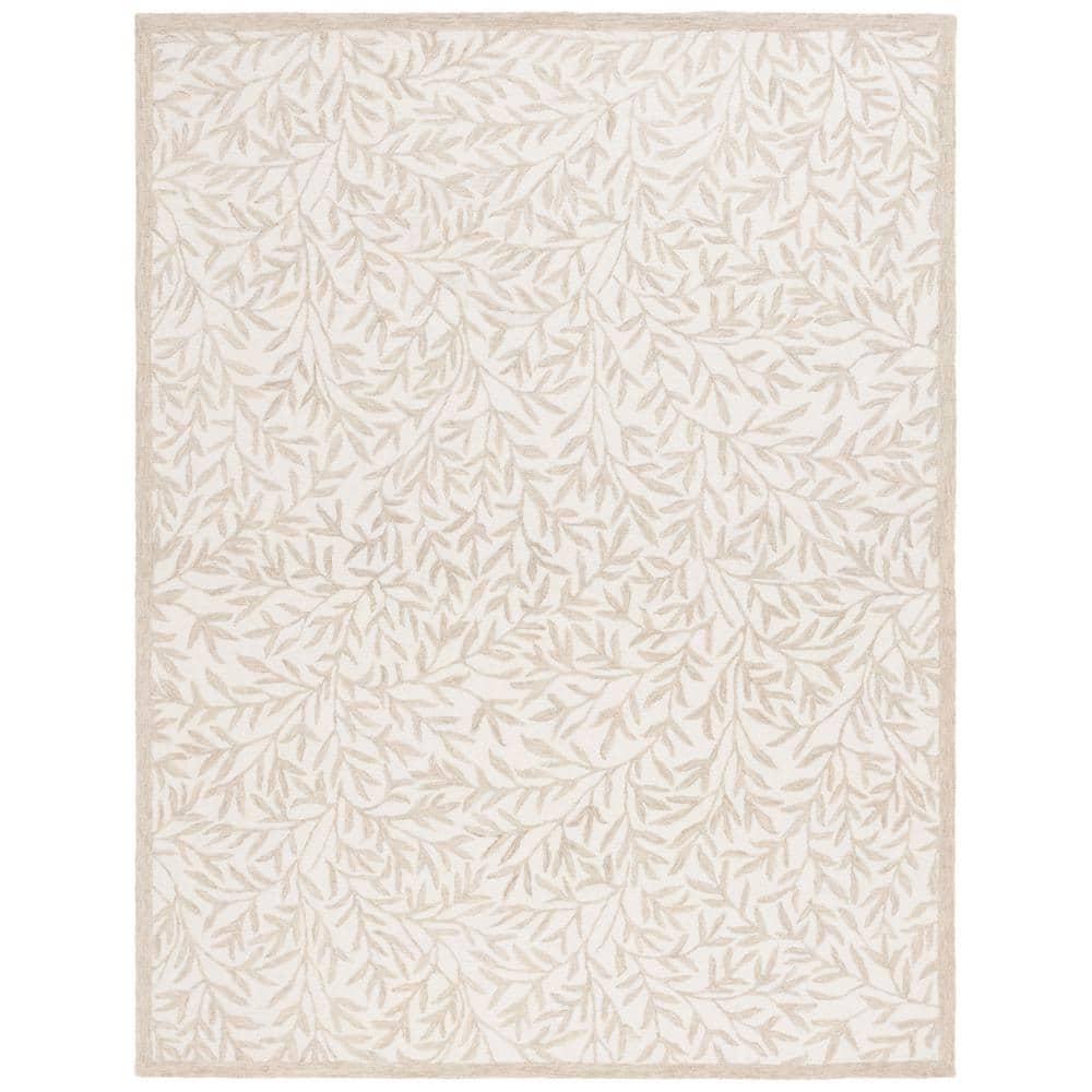 Martha Stewart Rugs Martha Stewart Hand Tufted Wool/Cotton Floral Rug in Ivory/Beige