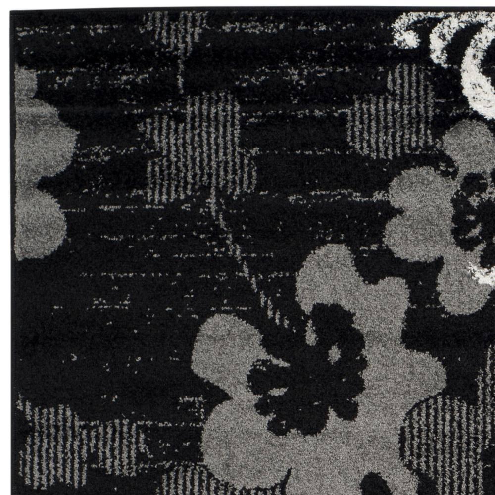 Adirondack ADR114 Machine Made Indoor Area Rug - Black/Silver - 4'x4' - Safavieh