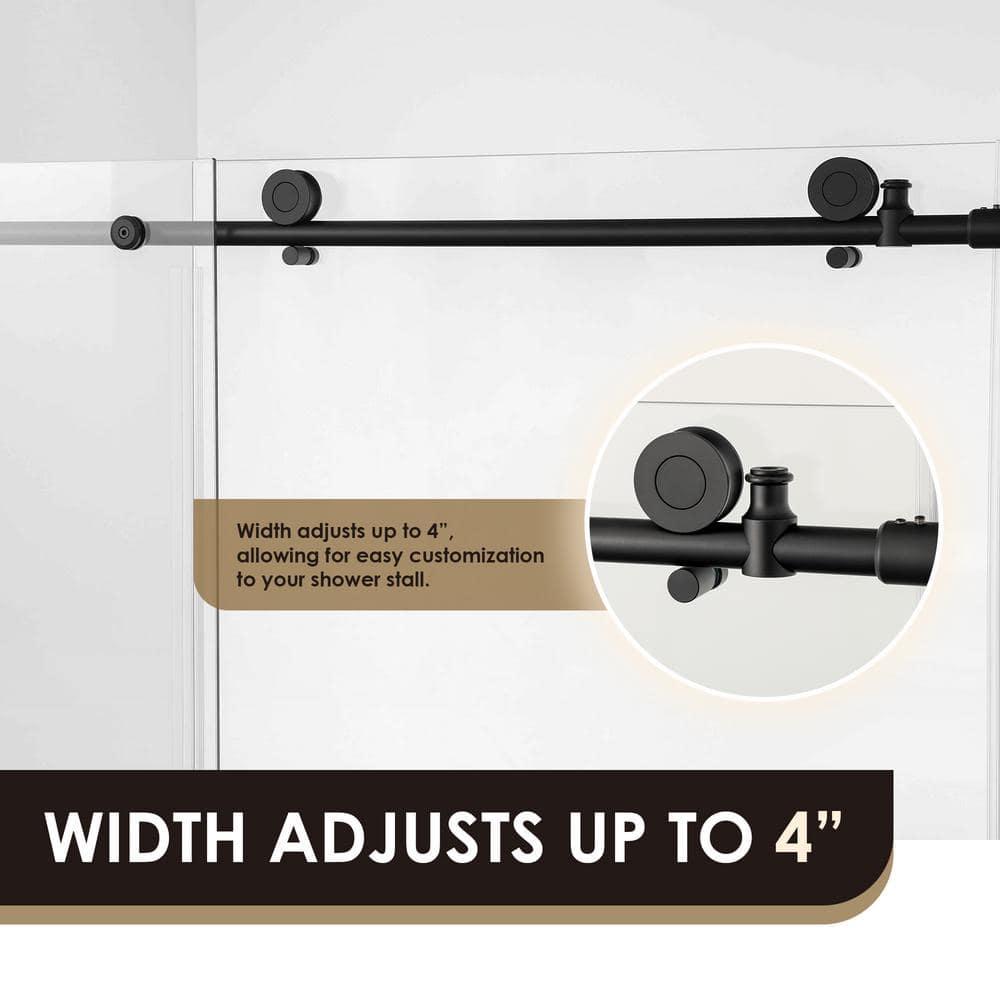 56" - 60" W x 58" H Single Sliding Frameless Tub Door