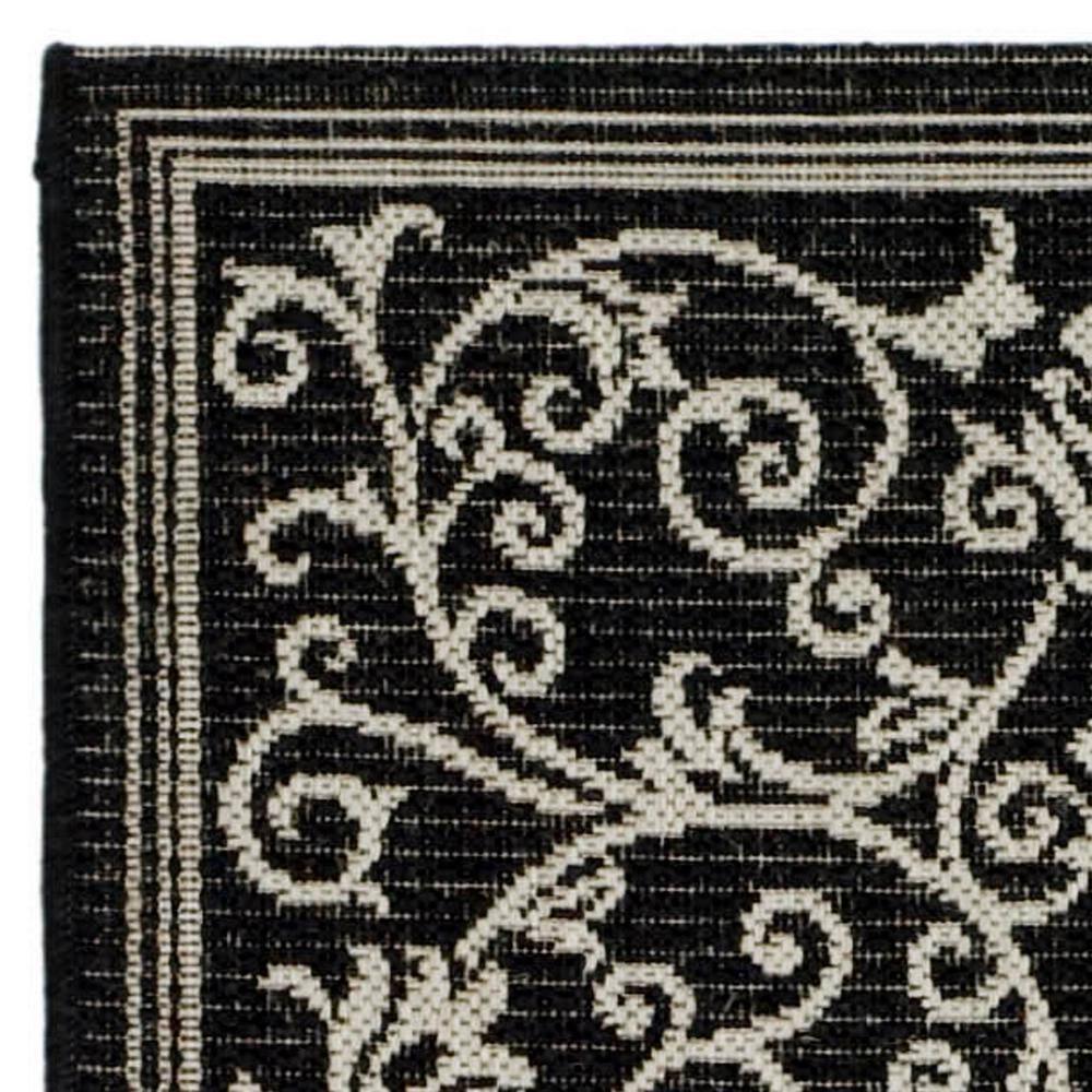 Courtyard CY2098 Power Loomed Indoor and Outdoor Runner Rug - Black/Sand - 2'3"x14' - Safavieh
