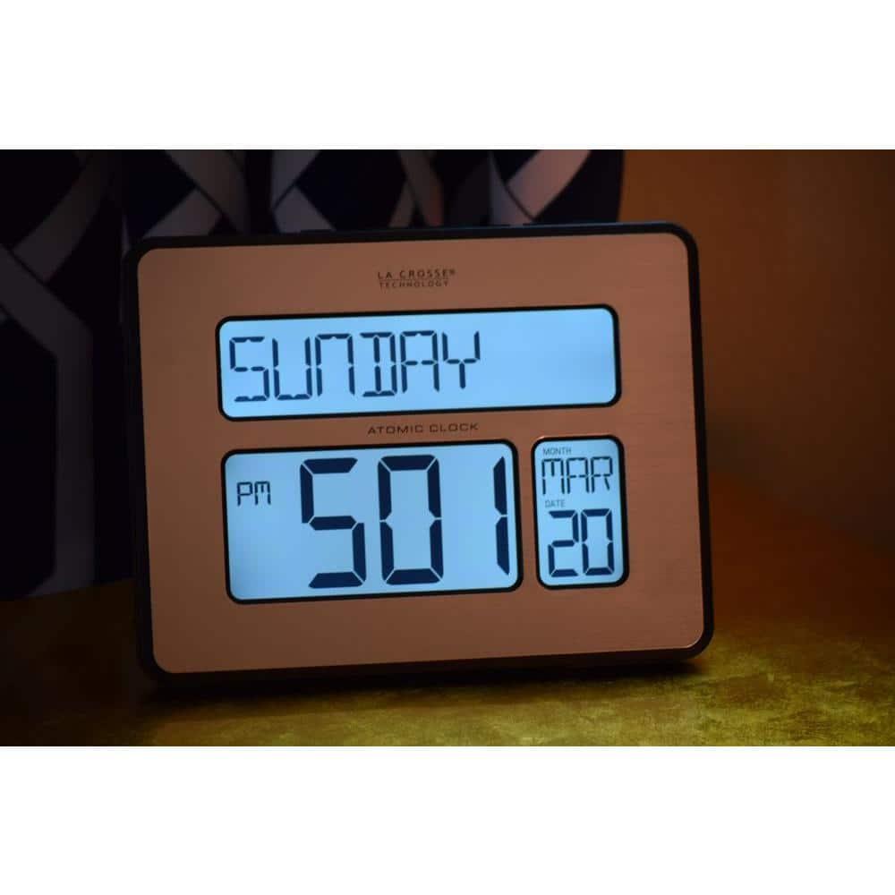 La Crosse Technology Backlight Atomic Full Calendar Clock with Extra-Large Digits, 513-1419BL-INT