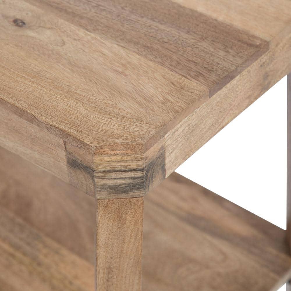 Kate and Laurel Talcott Rectangle Wood Side Table, 22x14x26, Natural