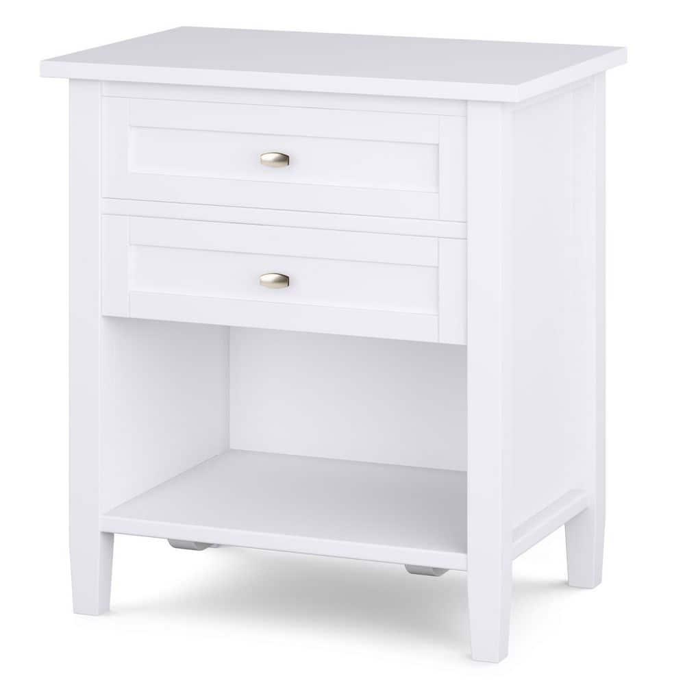 Simpli Home Warm Shaker 24"W Solid Wood Bedside Table with Two Drawers