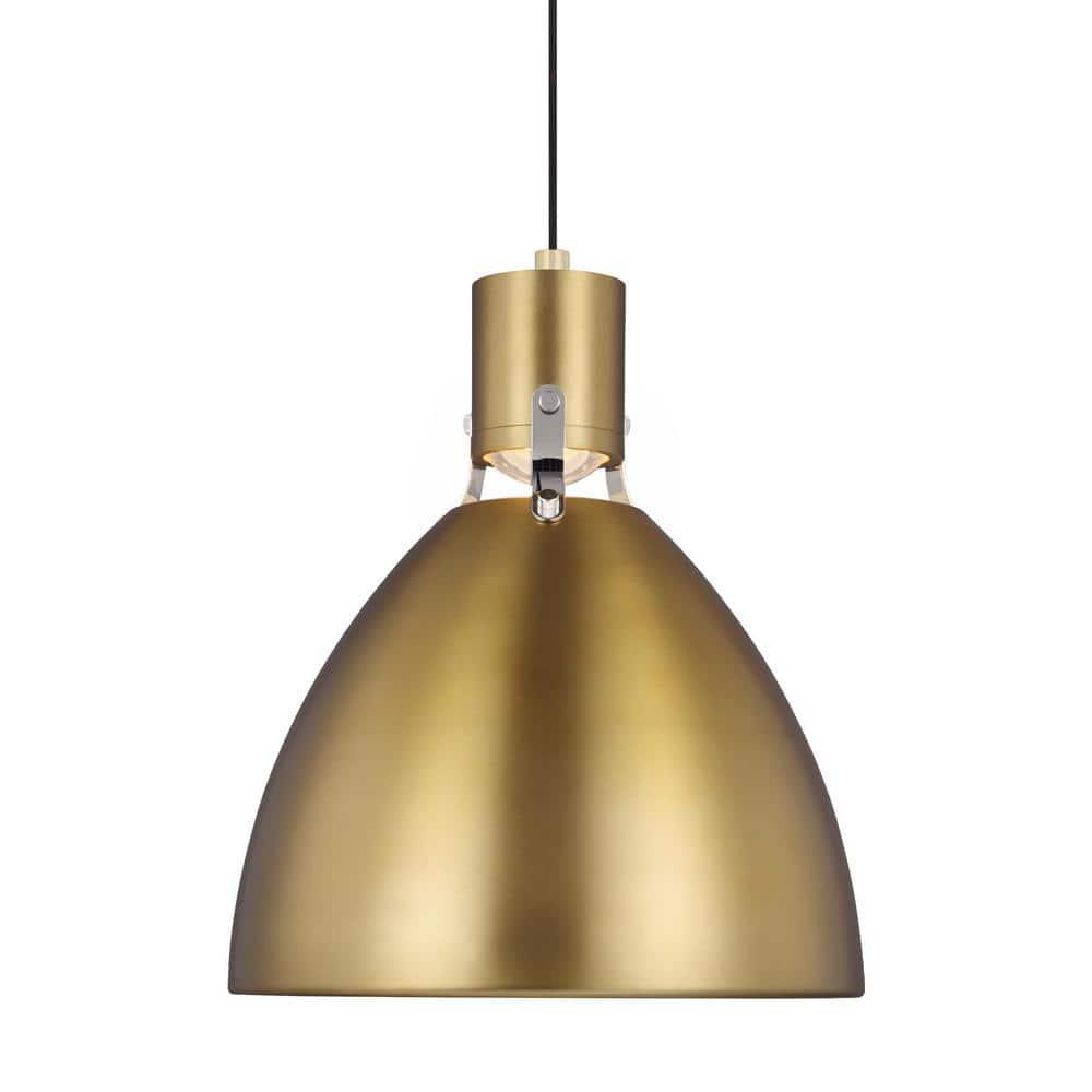 Scandinavian Inverted Bowl LED Pendant in Burnished Brass