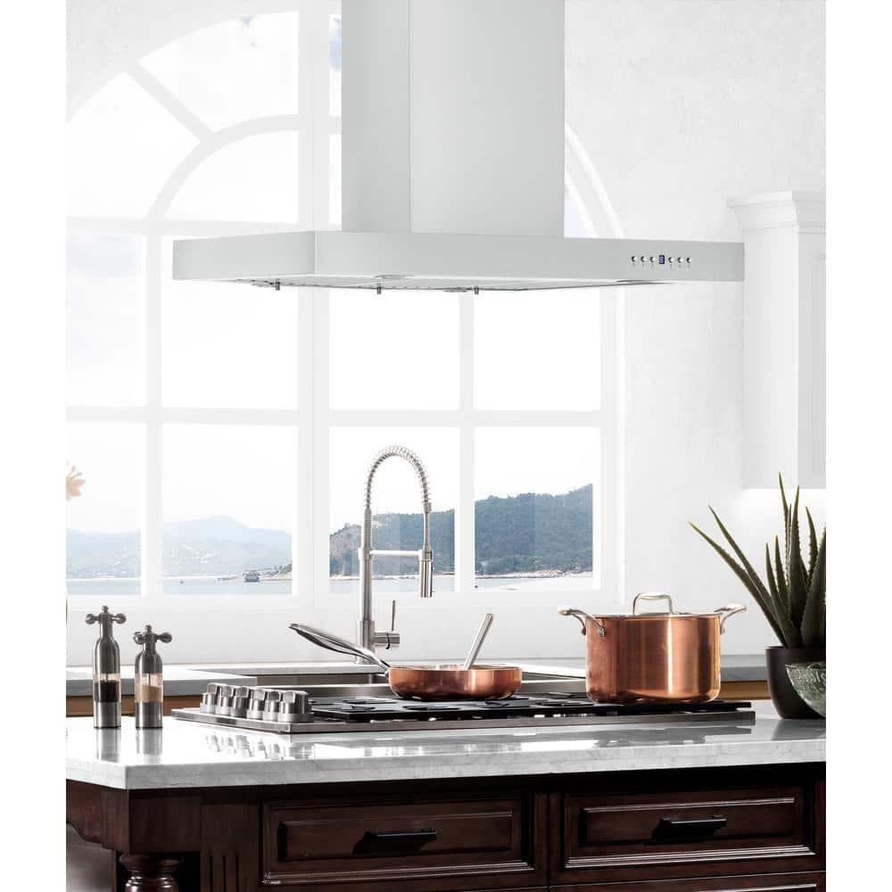 ZLINE ZLINE 36 in. Convertible Vent Isl& Mount Range Hood in Stainless Steel (KE2i-36)