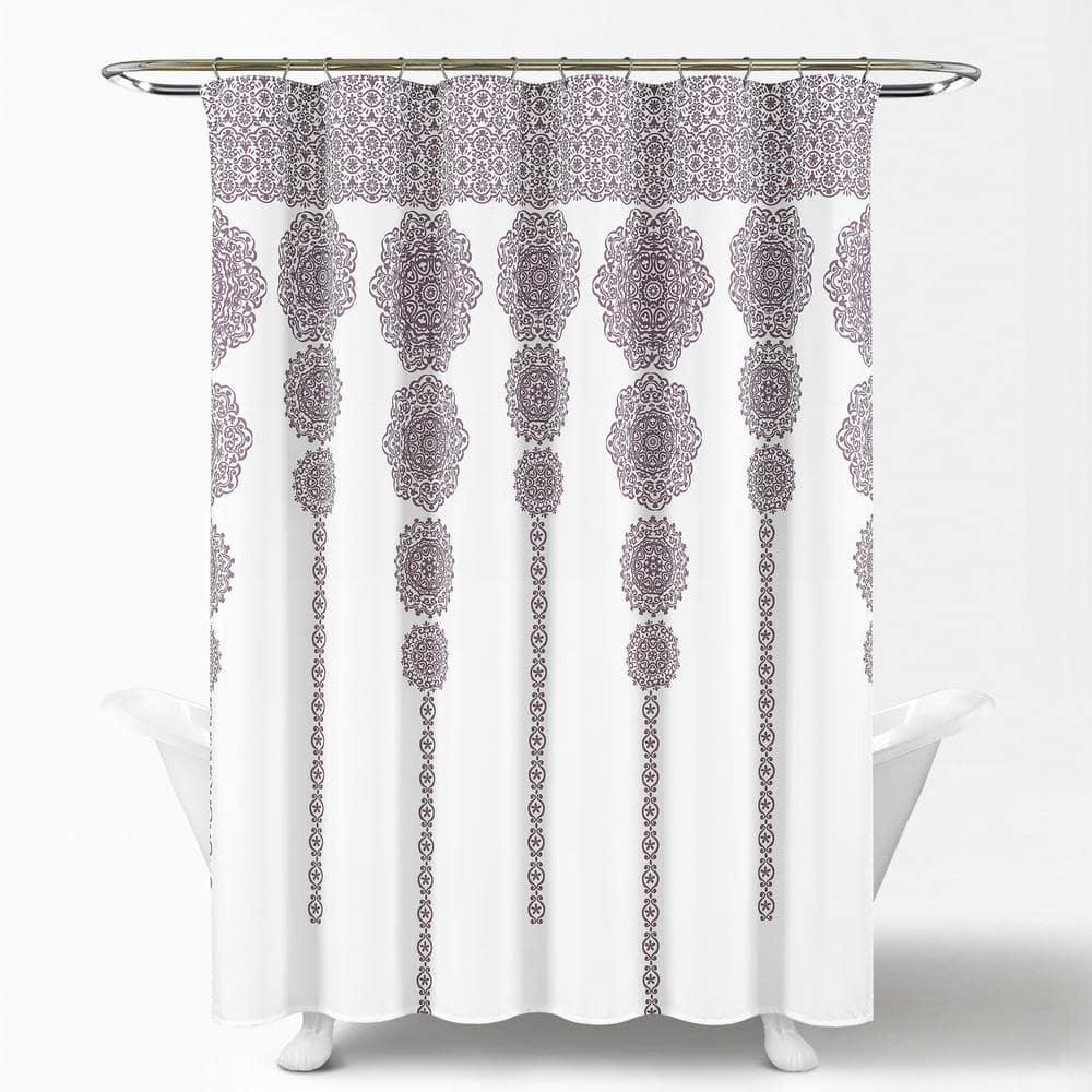 Lush Decor Stripe Medallion Shower Curtain
