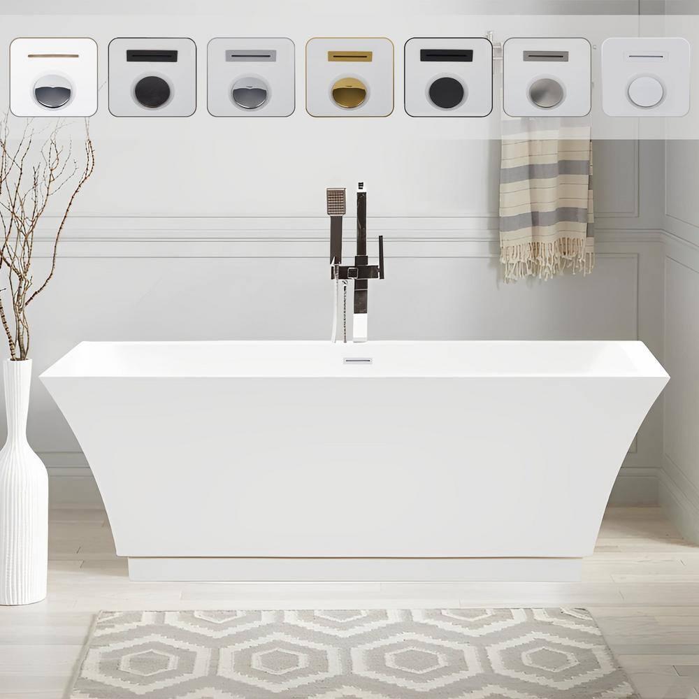 Orion 59'' x 30'' Freestanding Soaking Acrylic Bathtub