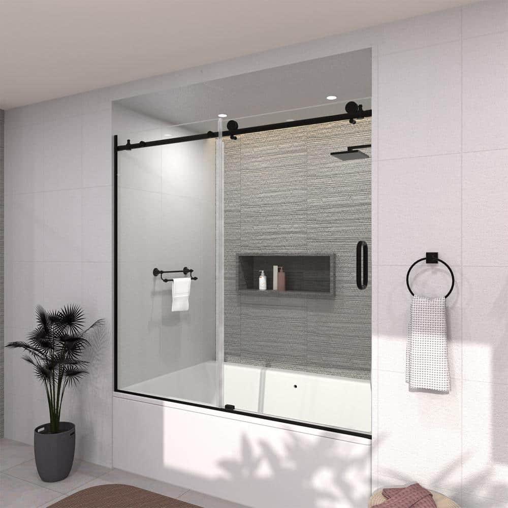 60'' - W x 60'' H Door Semi-Frameless Tub Door with