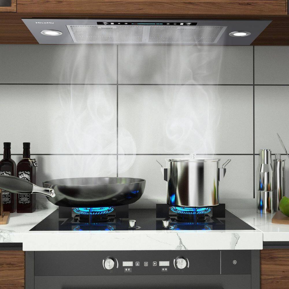 Range Hood Insert 36, AROAN Built-in Range Hood with Ducted/Ductless Convertible, Stainless Steel Vent Hood for Kitchen with 900 CFM, 4 Speed Soft Touch Switch, Aluminum Filters, Carbon Filter(B0136A)