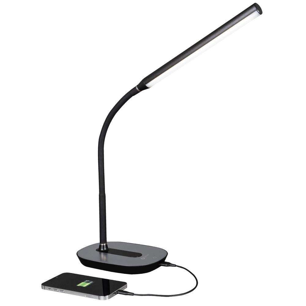 OttLite OttLite Strive LED Desk Lamp with USB, Flexible Neck, 3 Brightness Settings with Touch Controls