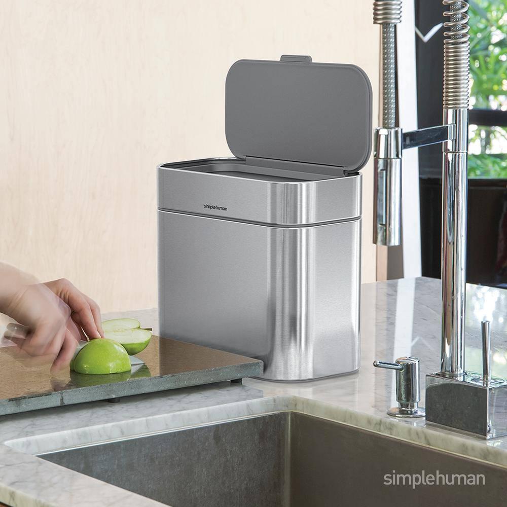 Simplehuman 4 Liter Compost Caddy, Brushed Stainless Steel