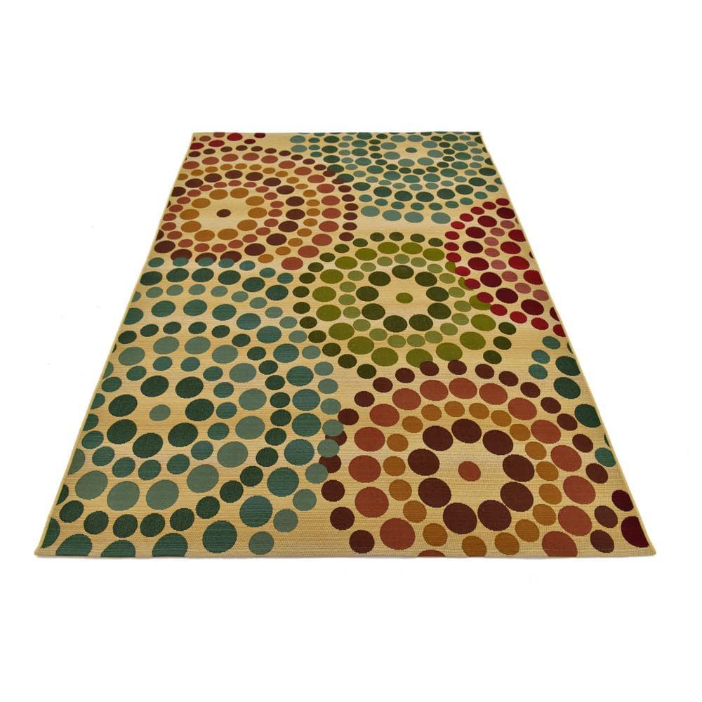 Unique Loom 5' 3 x 8' 0 Beige Outdoor Modern Spark Area Rug