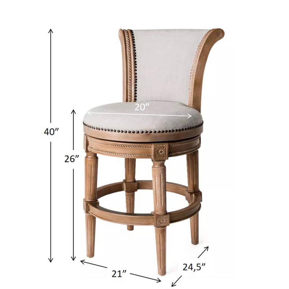 Ophelia & Co. Ted High Back Solid Wood Swivel Bar Stool