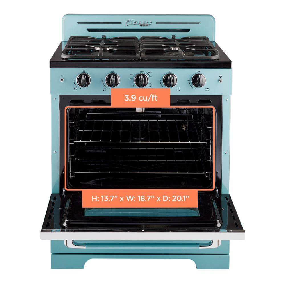 Unique Appliances Classic Retro 30" 4 burner 3.9 cu. ft. Freestanding Gas Range with Convection Oven UGP-30CR T