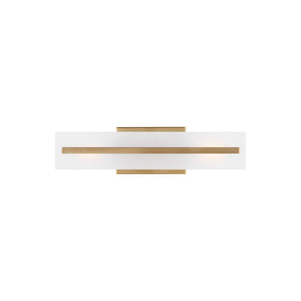 Dex Satin Brass Energy Star 2-Light Vanity with Etched Glass