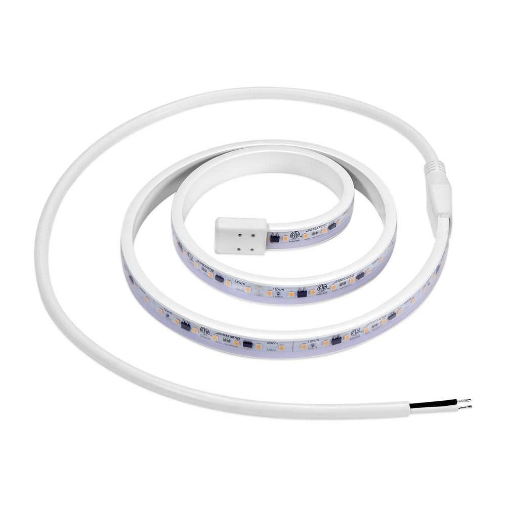 Maxxima 36 in. LED Under Cabinet Strip Light, Hardwired, 1380 Lumens, 3000K Warm White, 120V White Cove Light