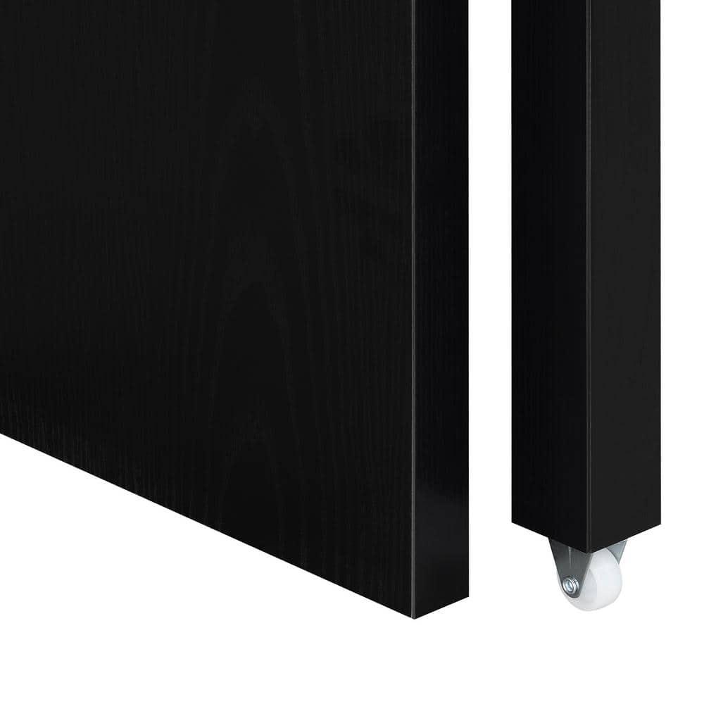 Newport JB Console or Sliding Desk with Drawer and Riser, Black